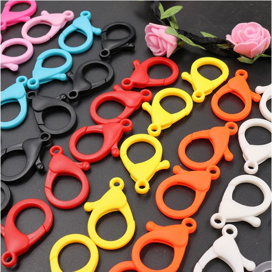 Set 10 Móc Khóa Tôm Hùm Bằng Nhựa 20x35mm Dùng Làm Trang Sức DIY