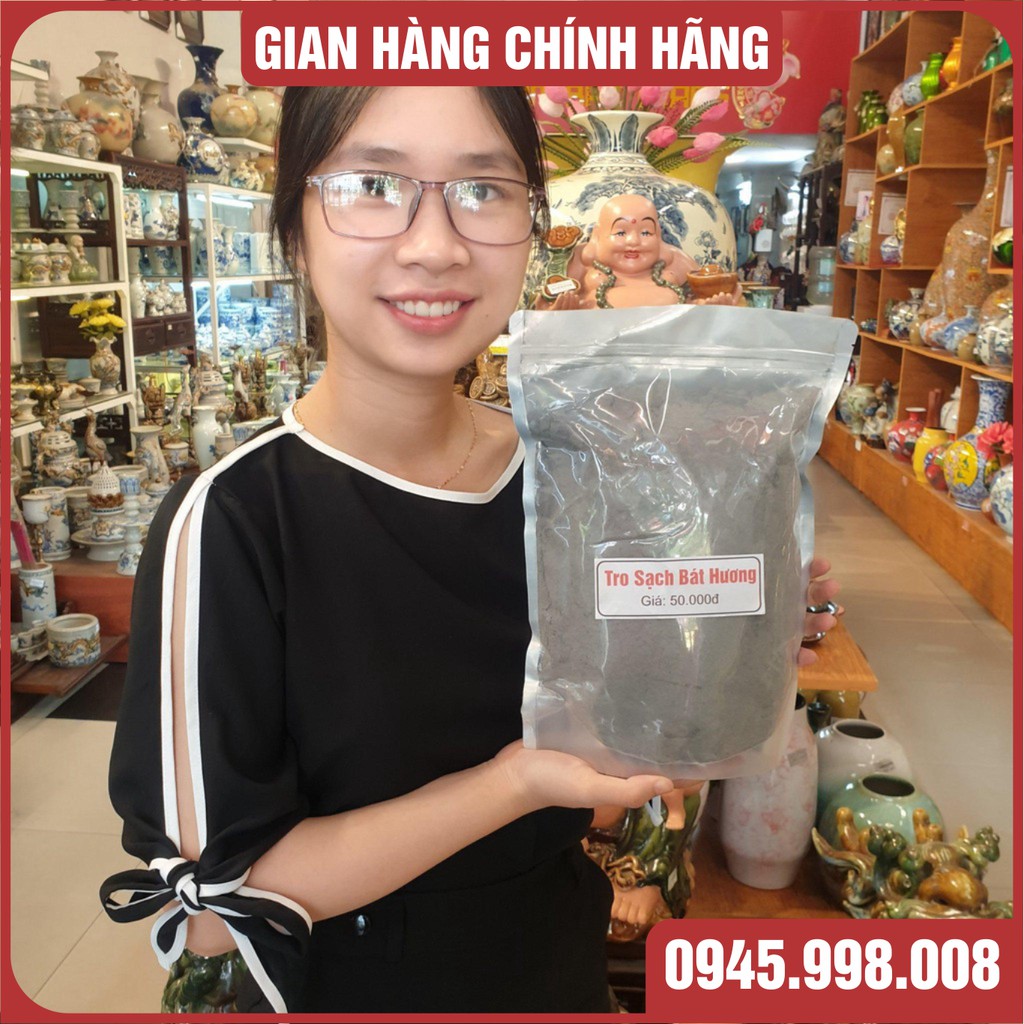 Tro rơm đốt bỏ bát hương giá tốt-1 gói tương đương 500g,tro qua sàn lọc kĩ càng không lẫn tạp chất - XƯỞNG GỐM VIỆT