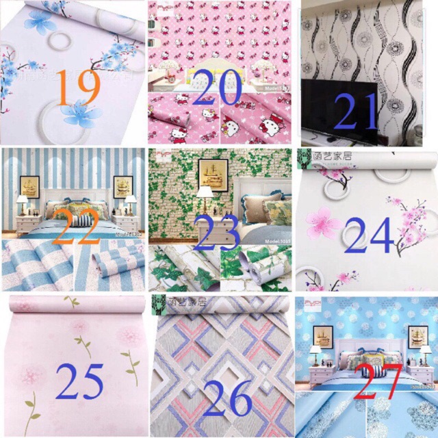 10M giấy dán tường tuỳ chọn mẫu keo sẵn khổ 45cm