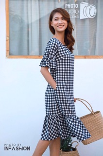 Đầm caro đuôi cá InFashion