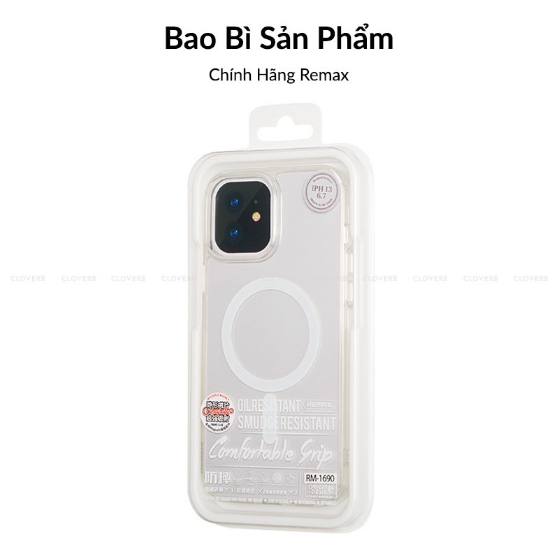 Ốp Lưng Trong Suốt Magnetic Remax Rm 1690 Với Mặt Lưng Pc Cứng Hỗ Trợ Sạc Không Dây Từ Tính Viền Tpu Mềm Chống Sốc