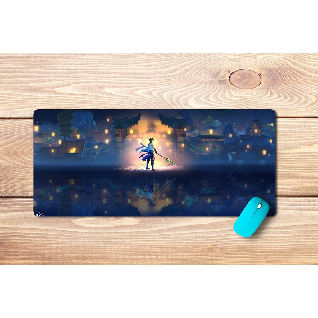 Lót Xiao Genshin Impact cỡ lớn 80x30cm, 90x40cm cực nét