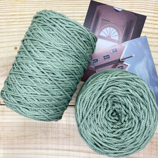 [3-5mm] Dây cotton macrame XANH SAGE sợi 3 xoắn