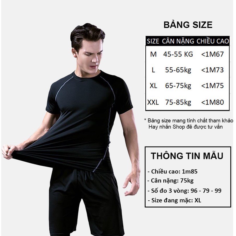 Bộ Thể Thao Nam, Bộ Quần Áo Nam cộc Tay Chất Liệu Thun Lạnh 4C Co Dãn - BN302 SHOP BÁN SỈ