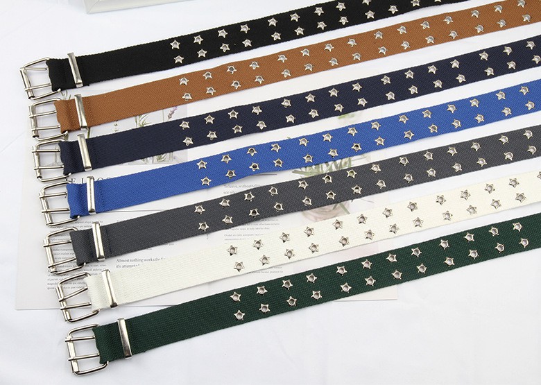 Thắt Lưng Vải Bố Đục Lỗ Hình Ngôi Sao Thời Trang