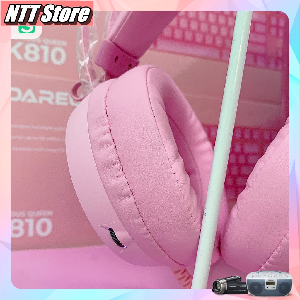 Tai nghe Game màu hồng GNet G09 âm thanh 71 Jack cắm USB dành cho máy tính NTT Store