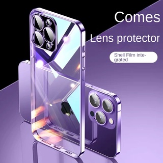 Ốp Điện Thoại Silicone Mềm Siêu Mỏng Mạ Điện Màu Tím Chống Sốc Cho iphone 14 12 13 pro max 14 pro max 14