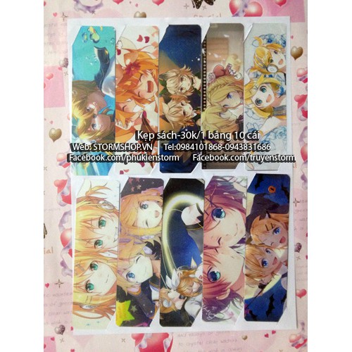 Book Mark miku rinlen giá 30k/1 bảng 10 cái