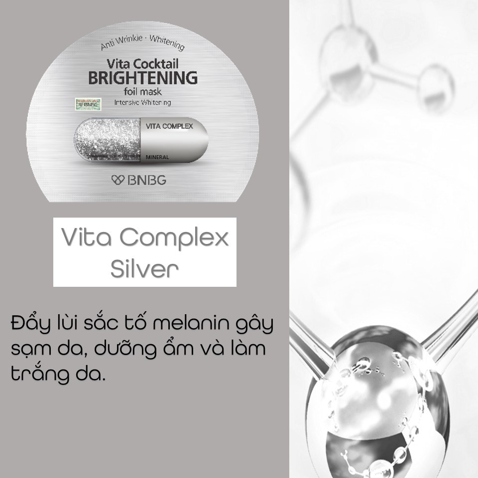 Combo 3 mặt nạ dưỡng da BNBG Vita Cocktail Foil Mask 30ml x 3 (AQUA, AGE, Brightening)