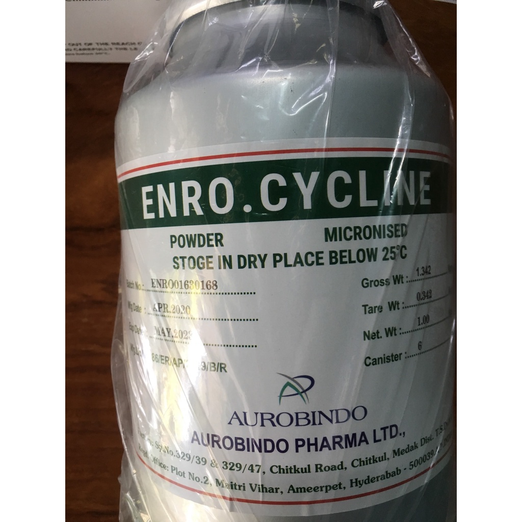 Kháng sinh Enrofloxacin đăc tri nhiễm khuẩn nặng dùng cho tôm cá và thủy sản