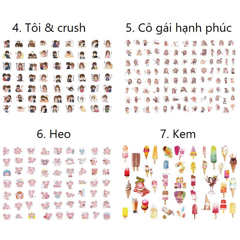 Set 3 tờ sticker trang trí ST03