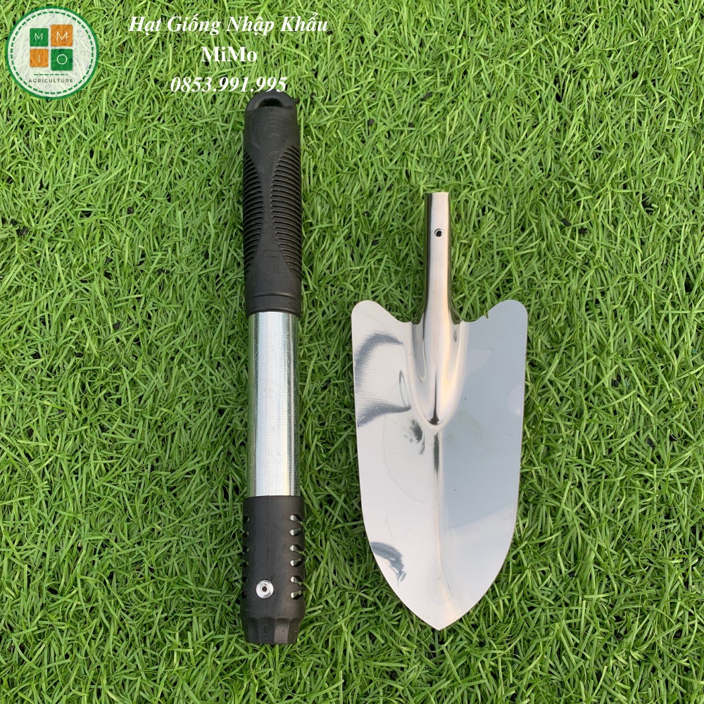 Xẻng làm vườn D45 x R9 cỡ lớn, dụng cụ trồng cây - Thép không gỉ cao cấp (siêu bền, đẹp, chắc chắn)