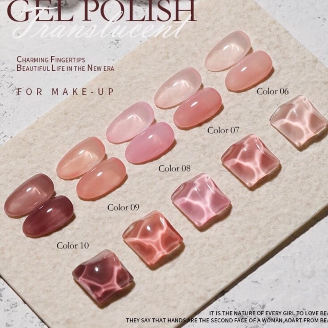 Sơn Móng Tay, Sơn Gel Thạch Jinju Bảng 02 Hồng Nude Trong Suốt 15Ml Chính Hãng Chất Lượng Very Good Nail - Đồ Nail Việt