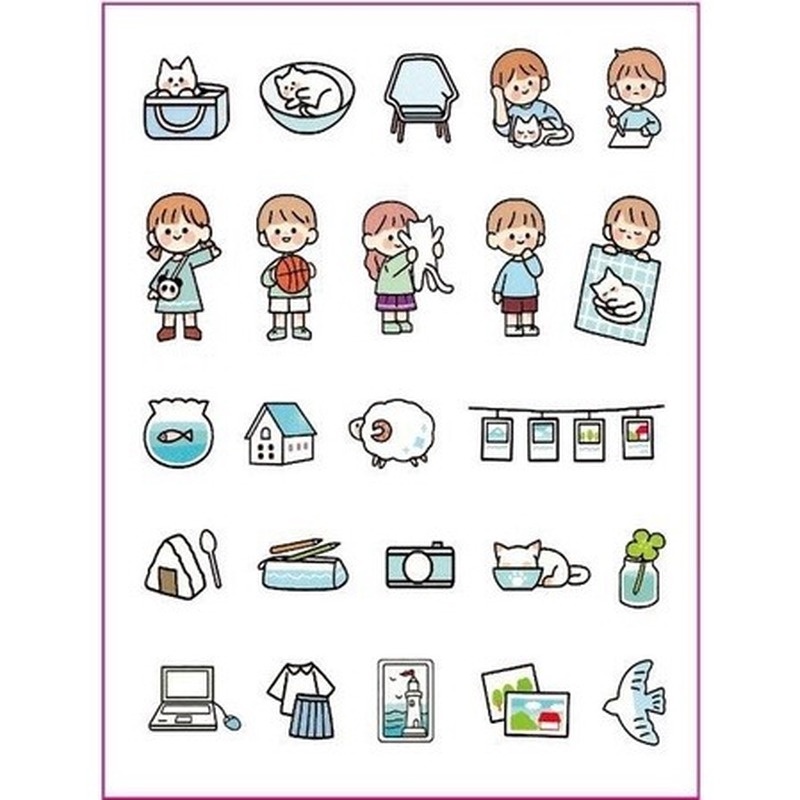 Miếng Dán Trang Trí Sổ Tay Nhật Ký Dễ Thương DIY Dành Cho Trẻ Em