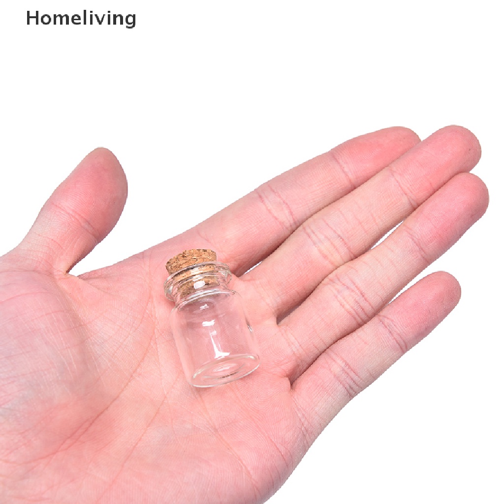 Set 10 Chai Thủy Tinh Mini Có Nút Bần Dùng Trang Trí Đám Cưới