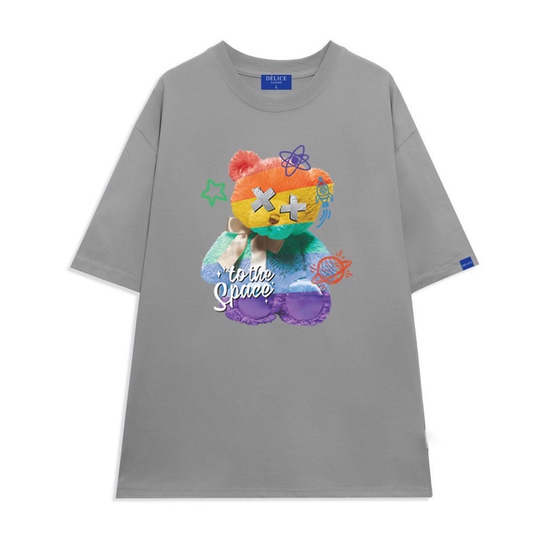 [ Full Box + Tag ] Áo thun phông Unisex cotton 100% form rộng tay ngắn GẤU TO THE SPACE