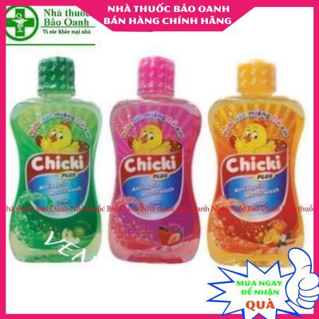 Nước súc miệng trẻ em chicki 250ml