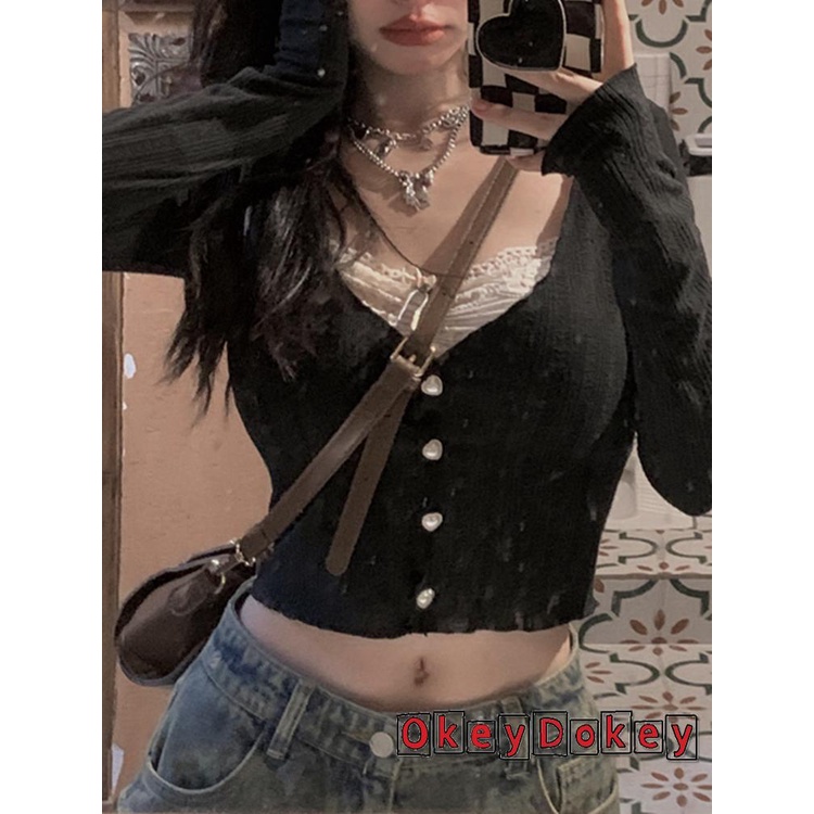 Áo Crop Top Y2K Phối Ren Phong Cách Vintage Dễ Thương Cho Nữ