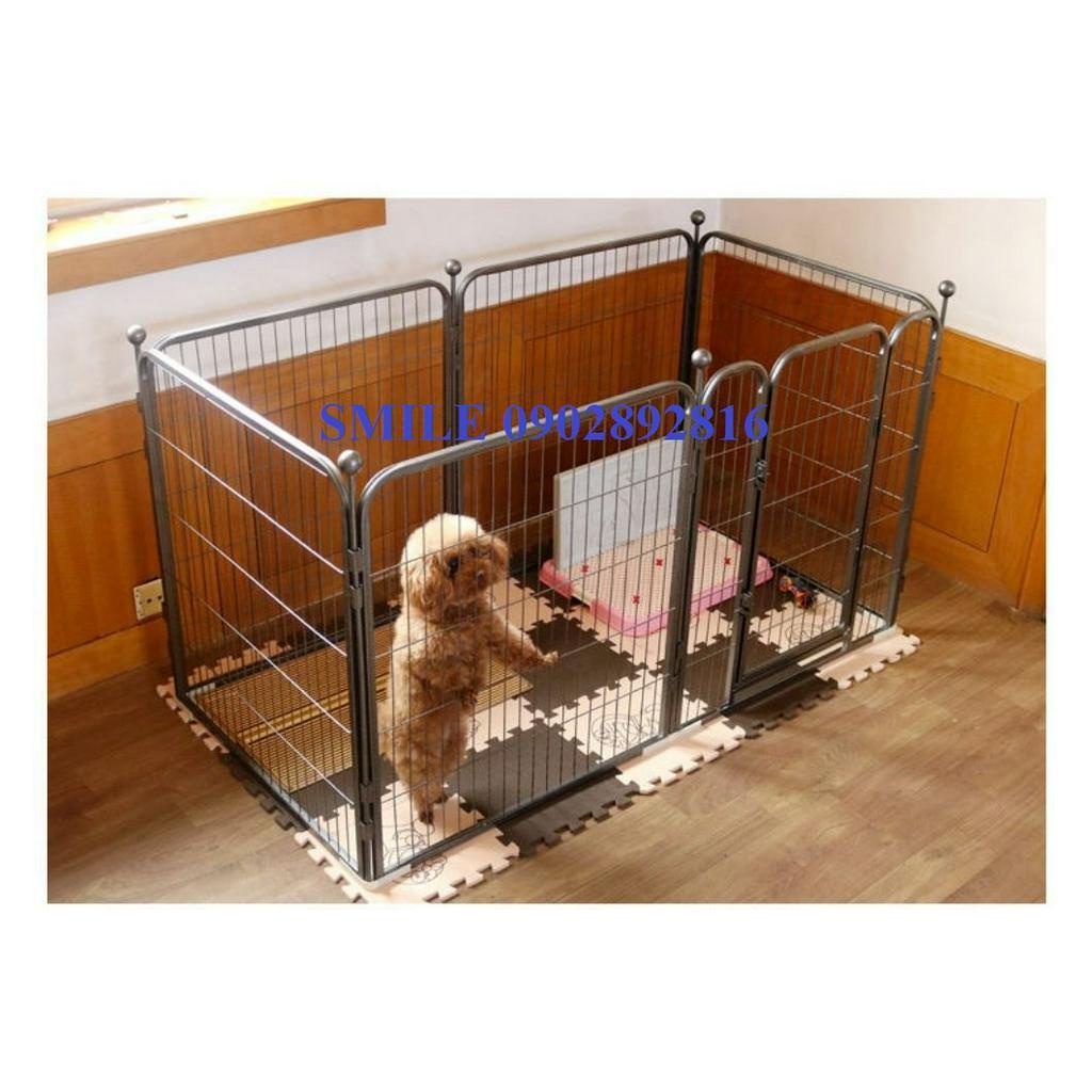 (HÀNG CÓ SẴN TPHCM) Chuồng Quây Chó Lớn - Nan Ống sắt sơn tĩnh điện - Gồm 6 tấm ghép kích thước 60*60cm hoặc 70x80cm