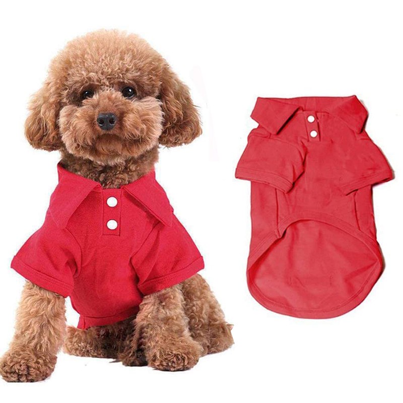 Pet Solid Color POLO Shirt cho chó T-shirt thoáng khí Quần áo cho thú cưng thoải mái