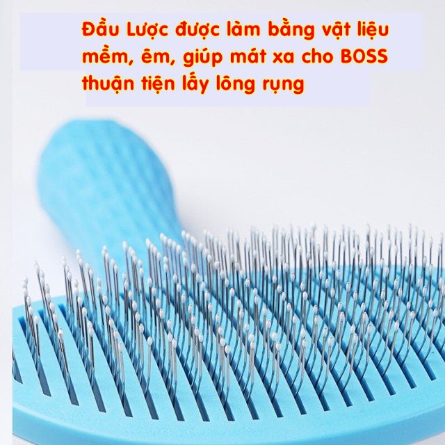 Lược chải lông chó mèo có nút bấm CHÍNH HÃNG CAO CẤP - HAPPYCAT