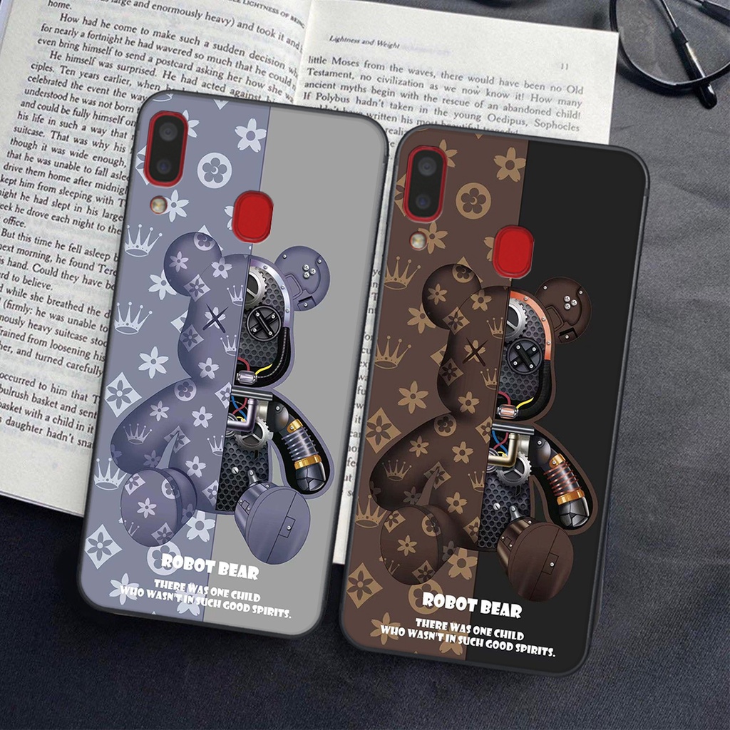 Ốp lưng Samsung Galaxy A20 / M20 / A30 in hình Gấu nâu - hồng, Gấu Be@rick  cực CUTE, DỄ THƯƠNG
