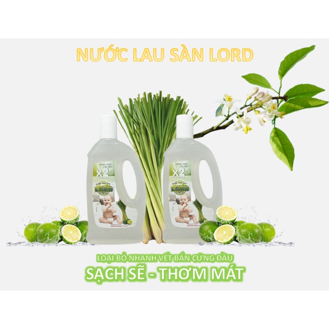 Nước lau sàn Lord 10kg - hương sả chanh