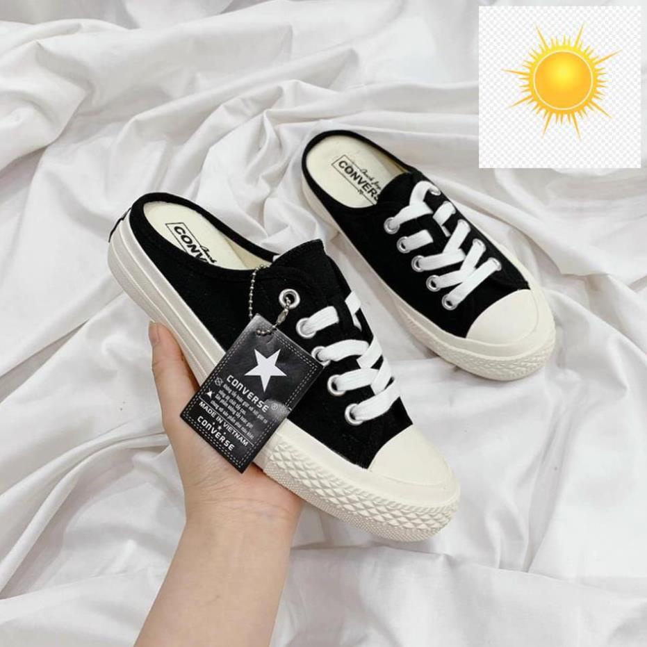 Nữ Đen - Trắng Cao Cấp - Sneaker Đạp Gót Mới 🇦🇱