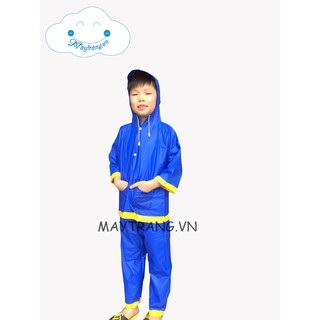 Bộ áo mưa nhựa em bé - xanh dương