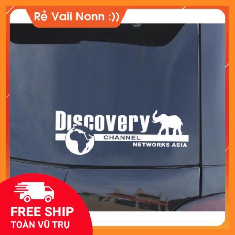 (QUÀ TẶNG LÀ VIÊN RỬA KÍNH) Tem Dán Decal Phản Quang DISCOVERY CHANNEL Phong Cách Kèm Dụng Cụ Dán Tiện Lợi