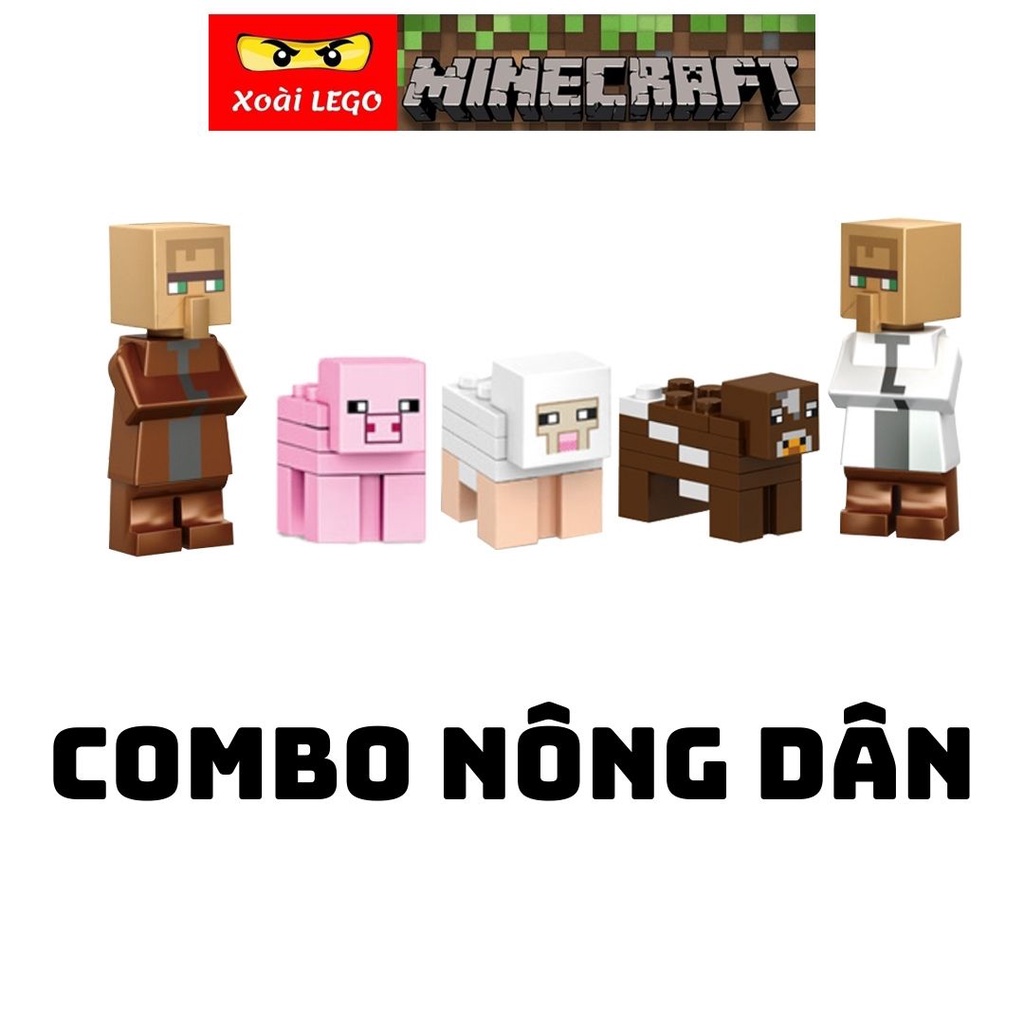 [Mã LIFE20KALL giảm 10% đơn 50K] Đồ chơi lắp ráp, lego minecraft dân làng, động vật trong game