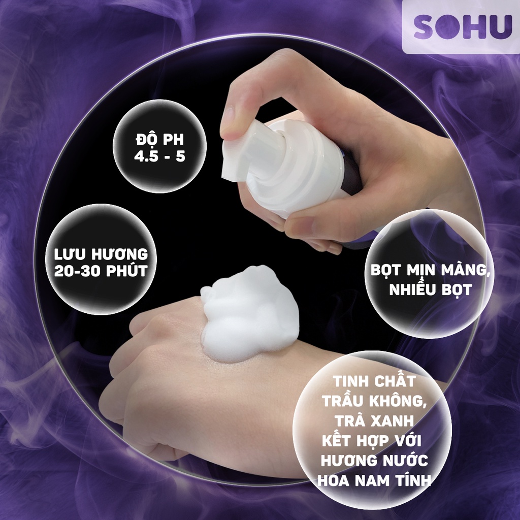 Dung dịch vệ sinh nam dạng bọt Crush hương nước hoa, bạc hà tuyết SOHU HCM 100ml khử mùi tự nhiên lành tính