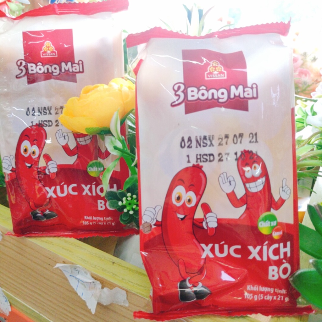 Xúc Xích 3 Bông Mai Vissan Ăn Liền Heo / Bò  (5 Cây X 21g)