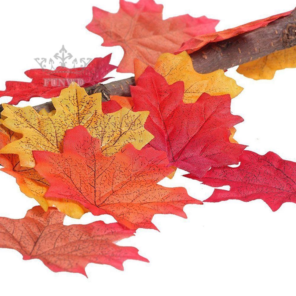 Artificial Maple Leaves Home 100pcs Silk Room 8x8cm Display Fake Supplies Autumn Wedding Simulation High quality