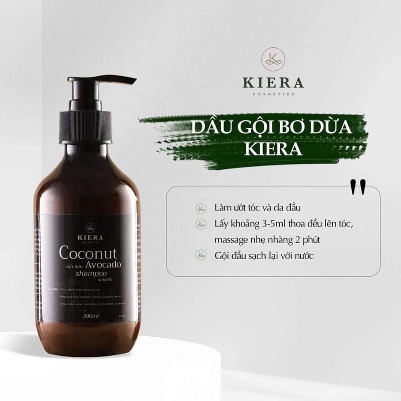 COMBO Bộ dầu gội ủ xả và serum chăm sóc tóc từ thiên nhiên KIERA