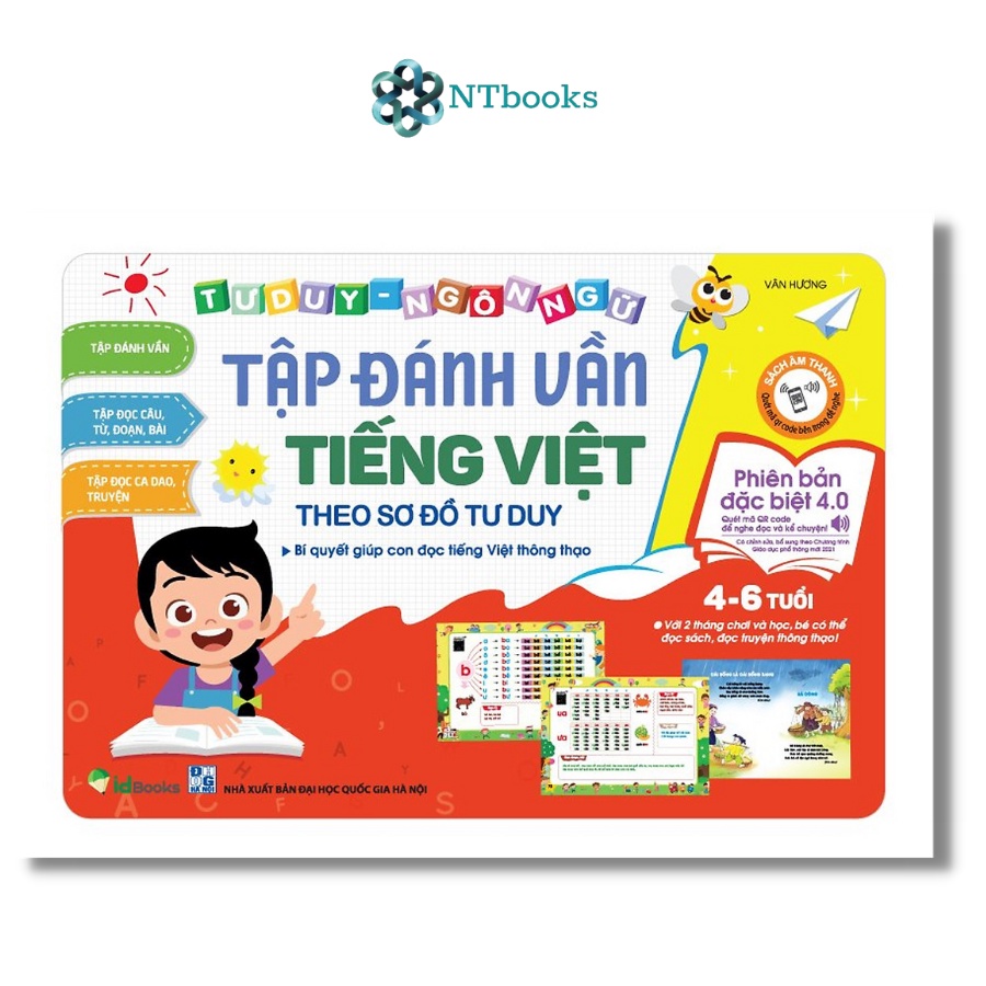 Combo 5 cuốn sách cho bé từ 4-6 tuổi: Tập đánh vần 4.0 - Toán tư duy - Luyện viết 1,2,3