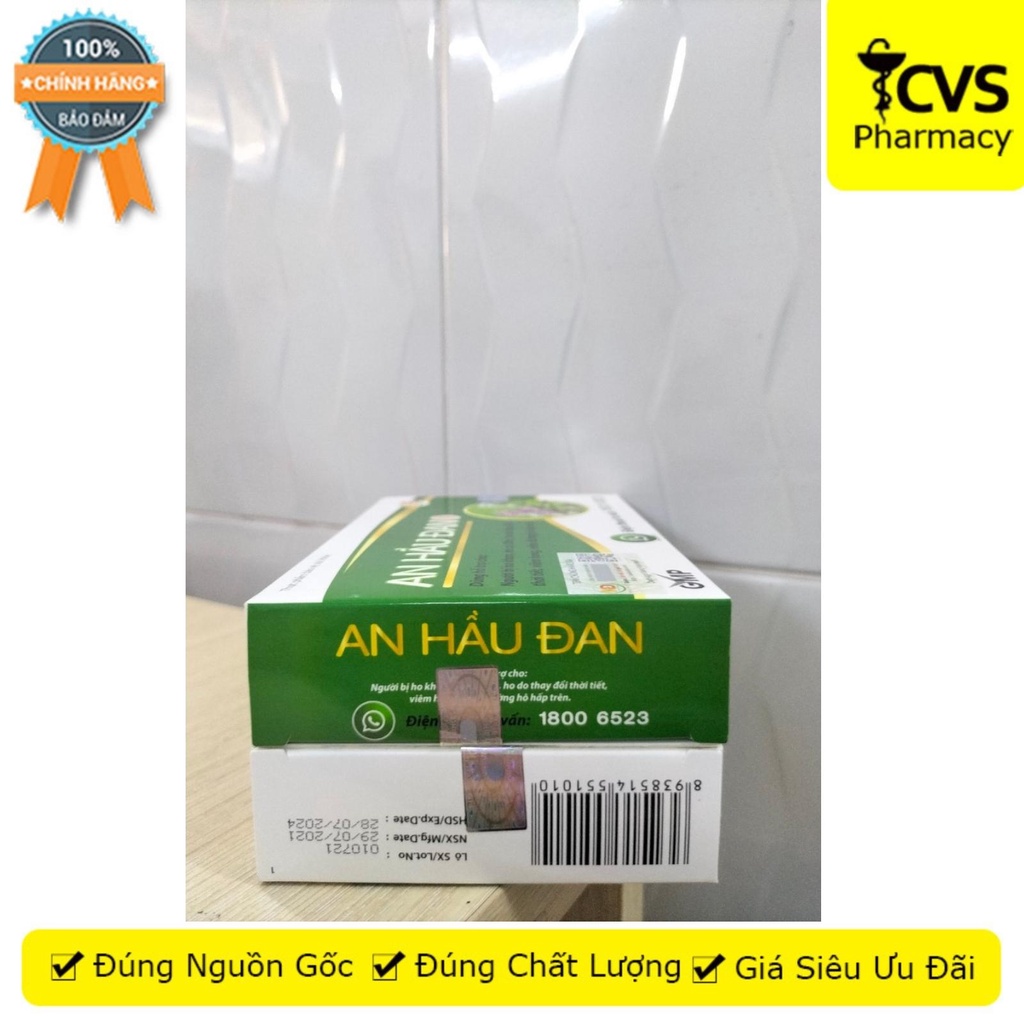 An Hầu Đan - Viên Ngậm Giảm Viêm Họng, Amidan - 6 Tặng 1 Hộp (Hộp 20 Viên)