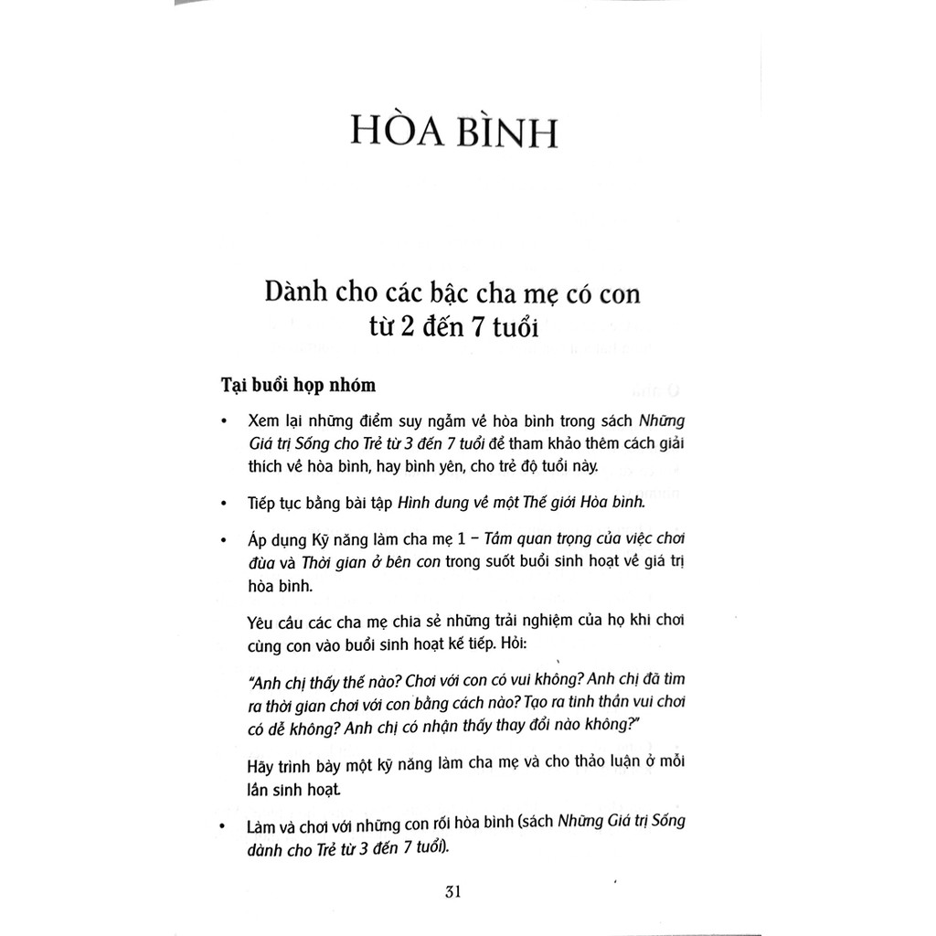 Sách nuôi dạy con - Những Giá Trị Sống Trong Giáo Dục Con Trẻ