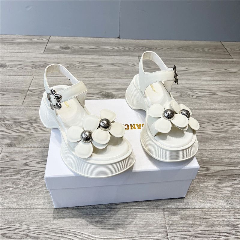 Giày Sandal Da Đế Xuồng Thời Trang Cho Nữ