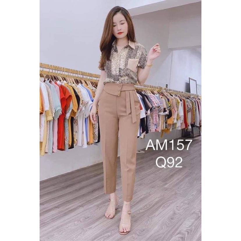 QUẦN BAGGY quần tây nữ cạp cao ba cúc, quần công sở nữ kèm tua vải siêu hót, mẫu mới lạ, thiết kế bắt mắt trẻ trung năng