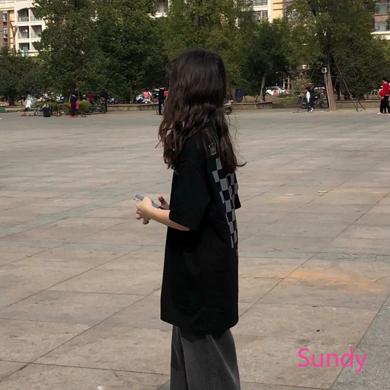 Áo Thun Tay Ngắn Dáng Rộng Vải Cotton Thời Trang Mùa Hè Cho Nữ