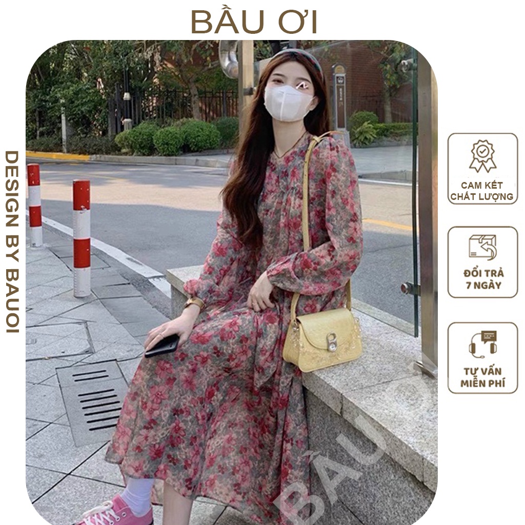 [BAUOII V24] ĐẦM BẦU VOAN TƠ 2 LỚP - VÁY BẦU CÔNG SỞ THIẾT KẾ SANG CHẢNH - DÀI TAY DỄ THƯƠNG ĐI CHƠI