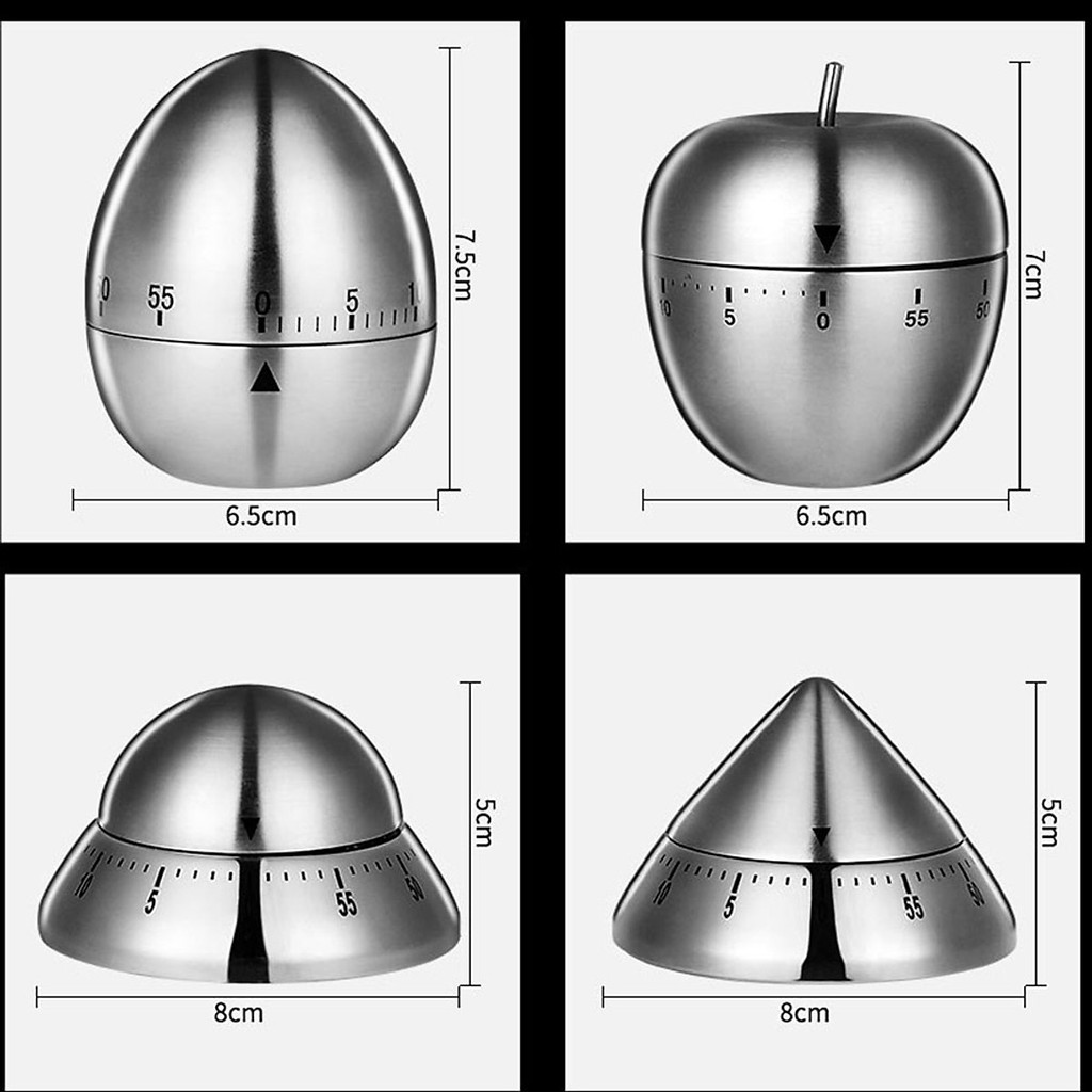 Đồng Hồ Pomodoro Hẹn Giờ 60 Phút Kim Loại Nhiều Hình