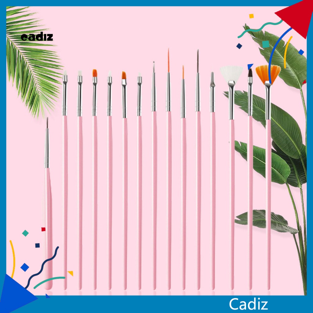 Set 15 Cọ Vẽ Móng Tay Nghệ Thuật Nhiều Hình Dạng Có Thể Tái Chế