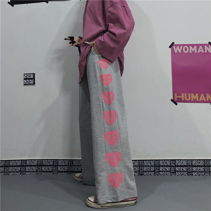 Quần Dài Ống Rộng In Phong Cách Cổ Điển Cá Tính Kiểu Hàn Quốc | BigBuy360 - bigbuy360.vn