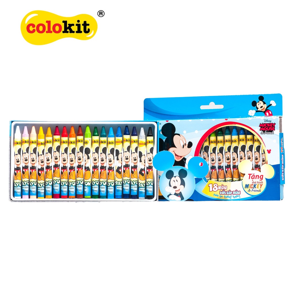 Sáp Màu Thiên Long Mickey CRC-028/MI 18 Màu