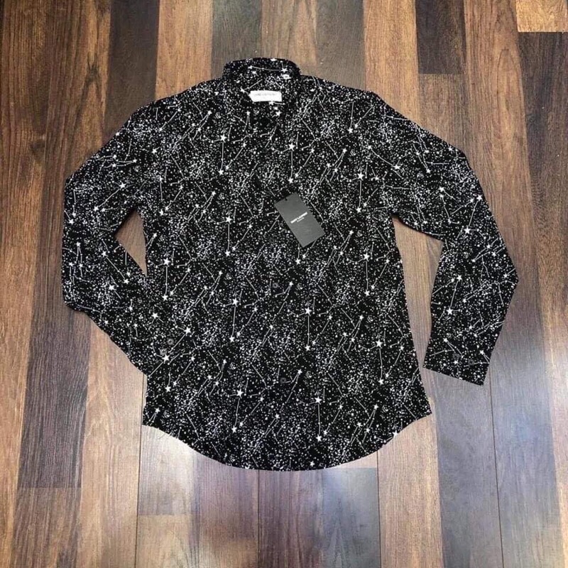 Áo sơ mi dài tay họa tiết chống nhăn thời trang nam , Áo sơ mi vải lụa phong cách hàn quốc btshop 45 đến 75 kg