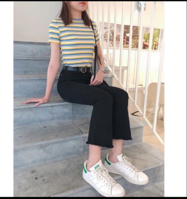 Quần jean 9 tấc loe nhẹ jt01