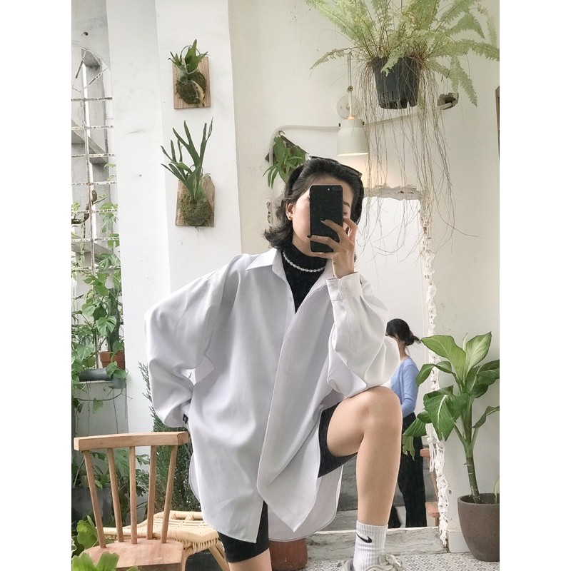 ÁO SƠMI DÁNG RỘNG ĐUÔI TÔM VẠT BẦU ( OVER SHIRT )