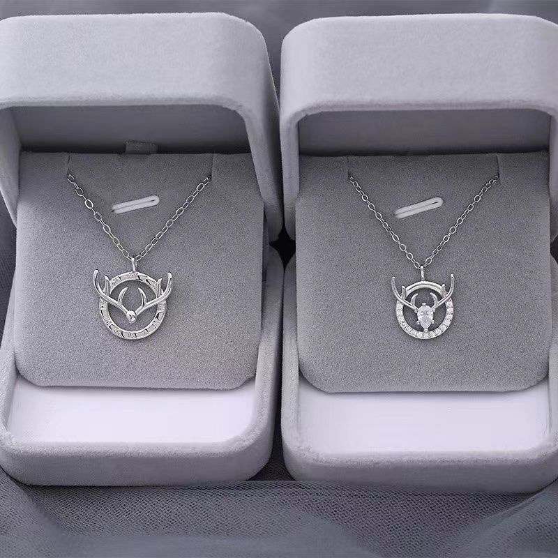 ✨Nobel✨Dây Chuyền Bạc 925 Mặt Sừng Hươu Phong Cách Hàn Quốc Thời Trang Cho Cặp Đôi